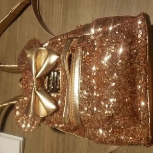 Rose Gold Disney Parks Loungefly Minnie Ear Mini Backpack